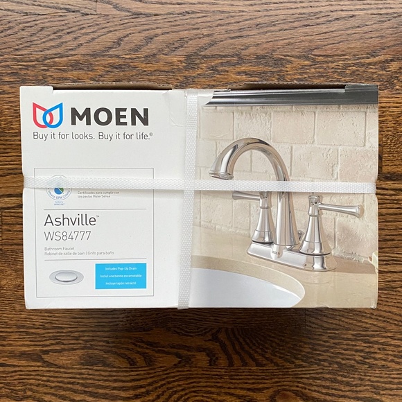 *NEW* MOEN Ashville Chrome Two-Handle Bathroom Faucet WS84777 - Picture 3 of 6